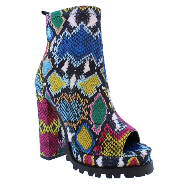Fashion Boots Women Tie-Dyed Casual Heel Shoes Fashion Gladiator Bootie In big size 6-11