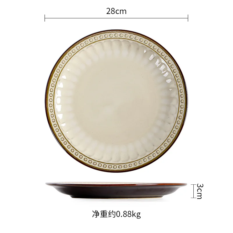European and American style ceramic tableware creative Western dining plate