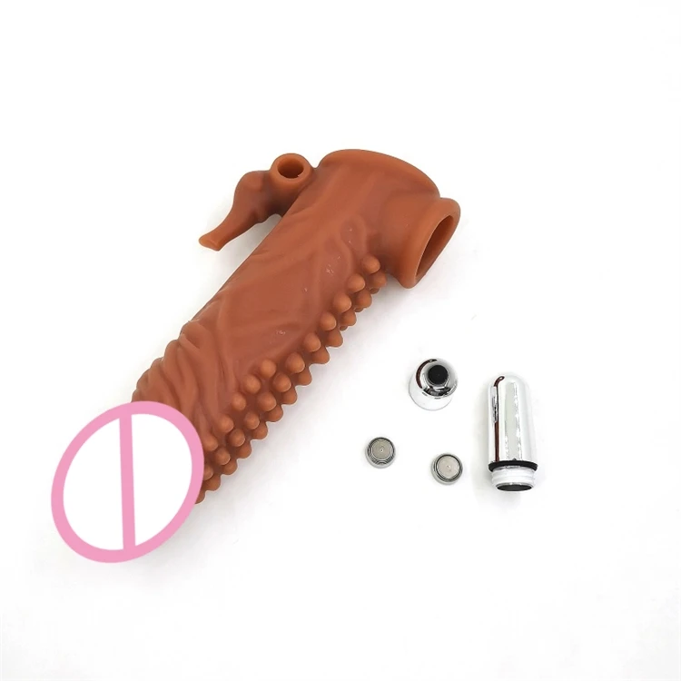 Reusable Silicon Condom With Spike Dotted Cock Sleeve Dildo Sheath Condoms for Men Extender Cover Sex Toys Penis Sleeve