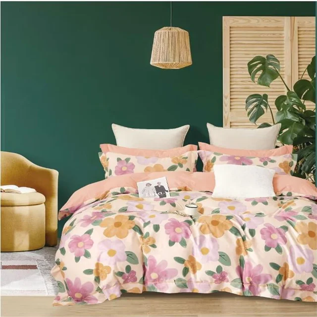 Factory produce 100% polyester  material 85gsm pigment printed  fabric for bedsheet ste