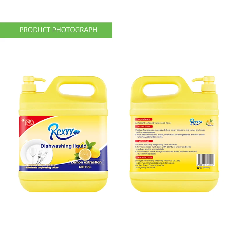 5L OEM High Quality Kumquat/Ginger/Lemon Detergent Cleaning Chemicals Kitchen Cleaner Dishwashing Liquid