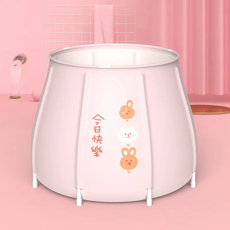 Folding Bathtub for Adults Portable PVC SPA Soaking Standing Bath Tub for Shower Freestanding Non-Inflatable Bathtub