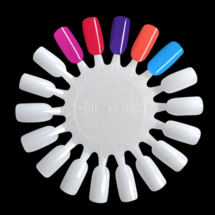 Plastic Round Shape Nail Polish Color Chart 18 Tips Wheel Shape Display Wheel For Nail Art for salon