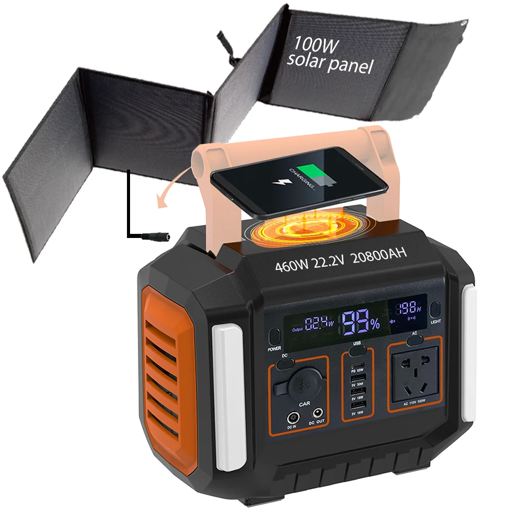500w1000w station power  battery portable solar generator power station us supply inverter outdoor 230wh