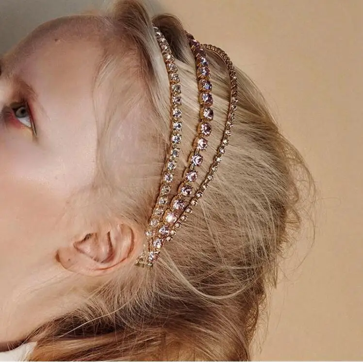 
Luxury Rhinestone Headband Bridal Hair Accessories for Wedding Jewelry Crystal Crown Headpiece Girls Gift 