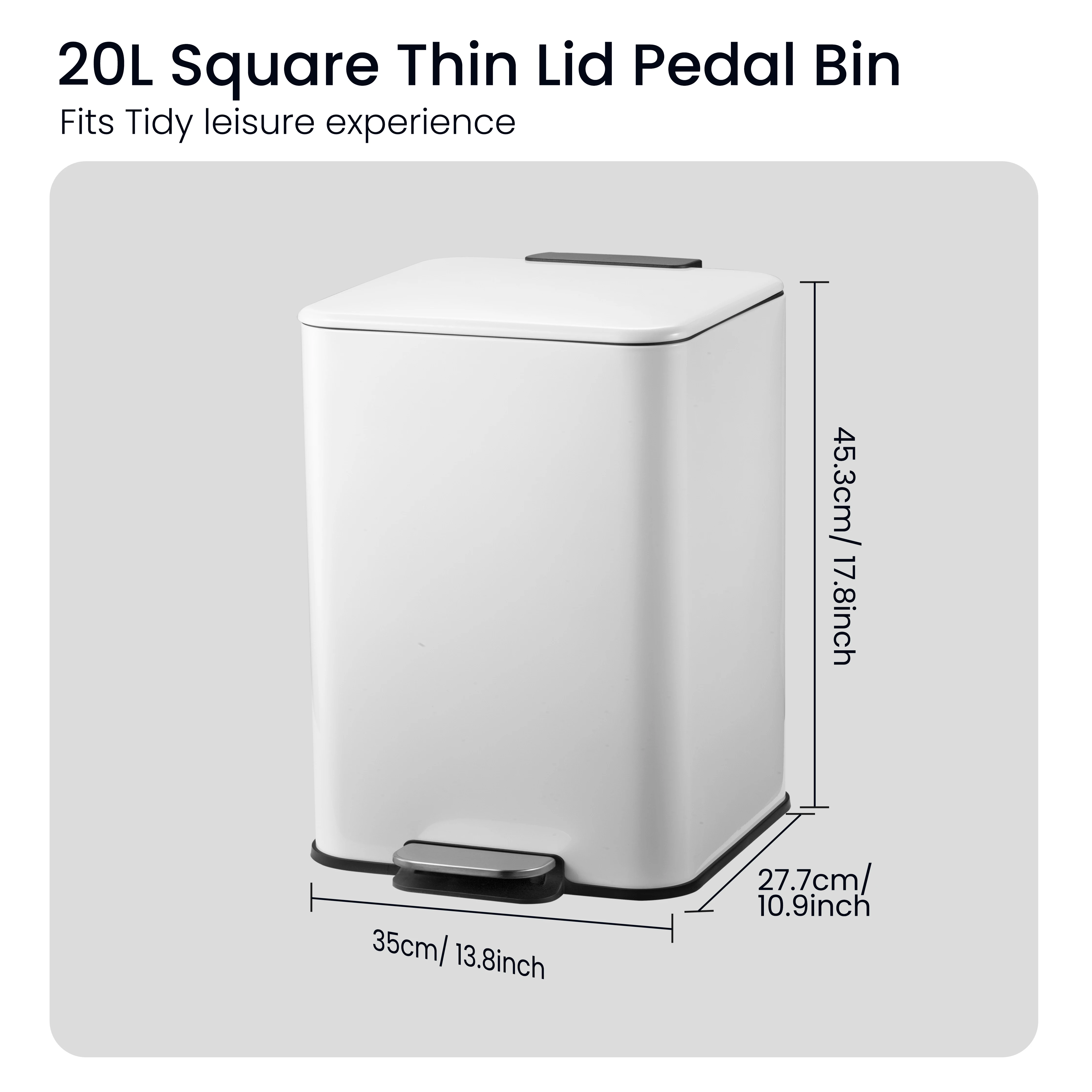 20L Hot Square Large Metal Garbage Container Recycling Bin Foot Pedal Waste Bin Metal Step garbage trash bin For home