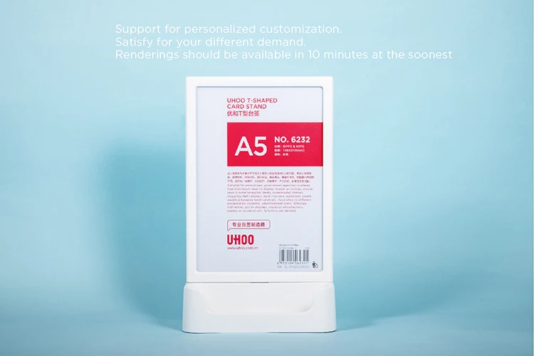 Low MOQ Factory A4 T-Shape Acrylic Advertising Display Stand - Stable and Durable Tabletop Menu Holder