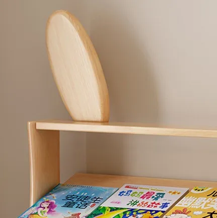 Modern Simplicity Kindergarten Cartoon Picture Cute Book Shelf Wooden Baby Book Shelf Easy Toy Storage Rack