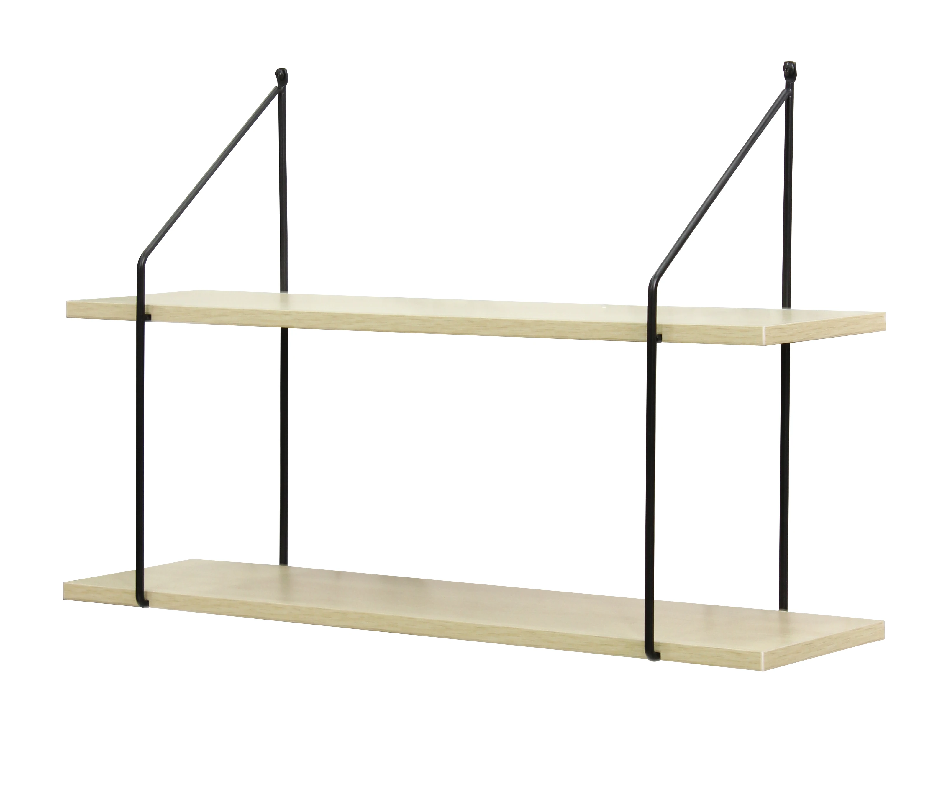 Home Decor Mounted Wall Floating Shelves Black Wooden Metal Display Hanging Shelf Storage Racks