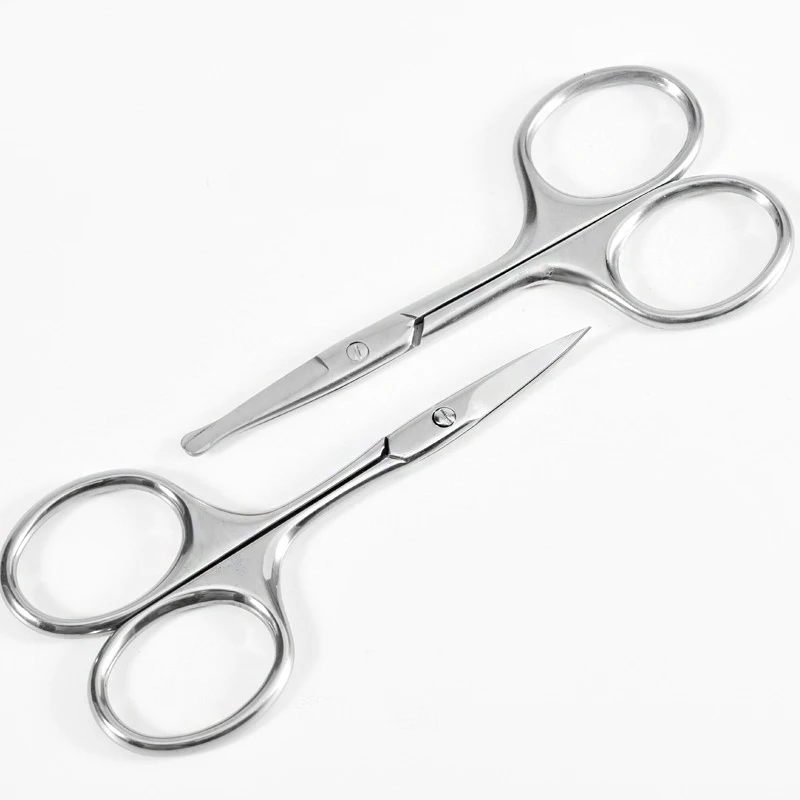 Professional Stainless Steel Trimmer Eyebrow Eyelash Hair Remover Tool Nose Hair Scissor Curved Blade Eyebrow Scissors