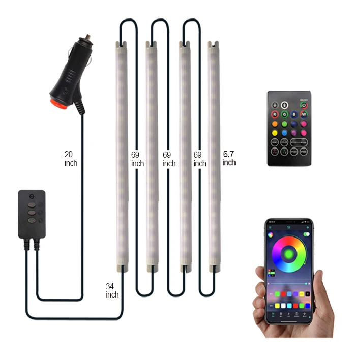 2020 new car led welcome light  with  manual and APP Controller Atmosphere Light