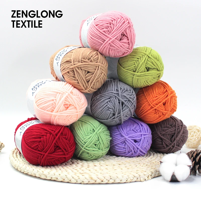  ZENGLONG текстиль oem 50 г ручная вязка шерсти крючком меланж Смешанная необычная пряжа 92 цвета 5ply молочная хлопчатобумажная для оптовой