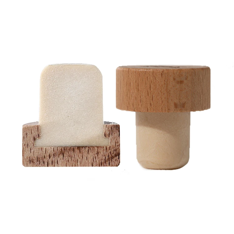 free sample quality best-selling synthetic cork stopper screw cap wine bottle stopper wooden cap T shape cap