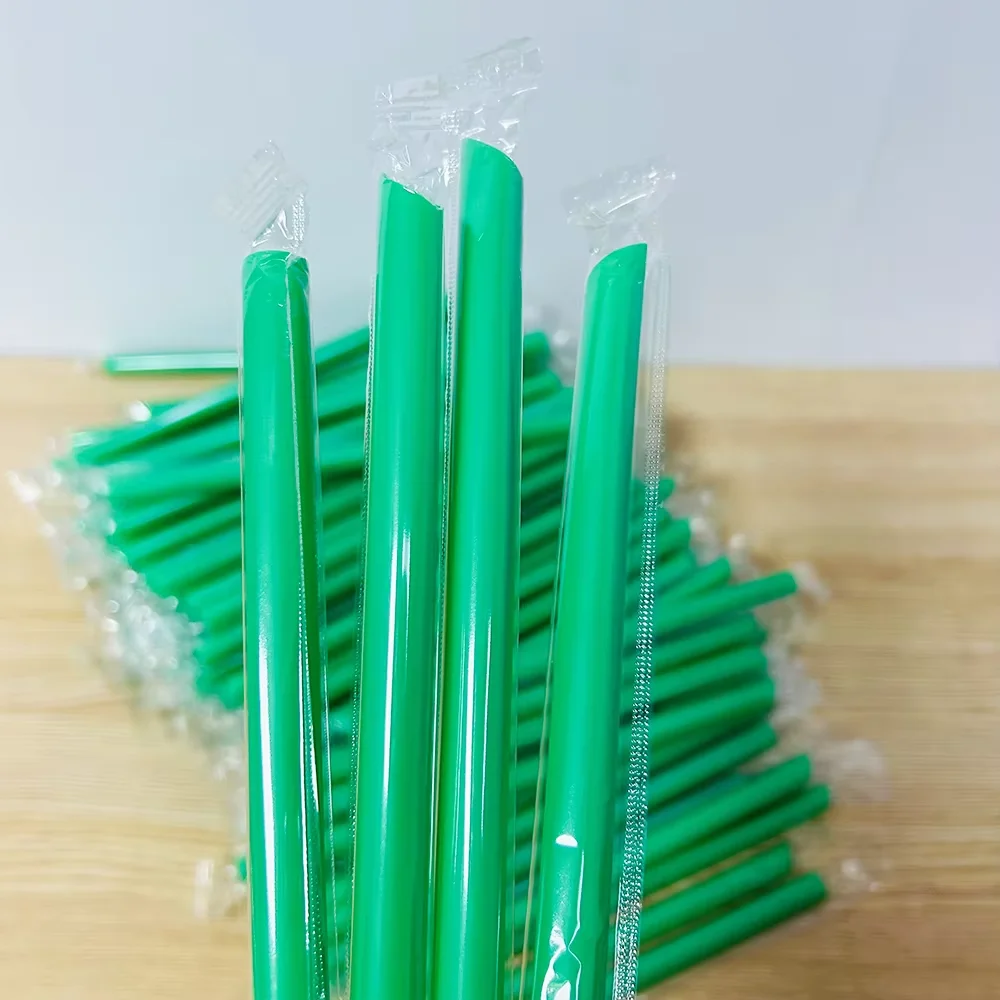 230 mm Colorful PP plastic Straw Customized Logo Printing Party Supply Disposable Bubble Tea Straw Plastic Drinking Straw