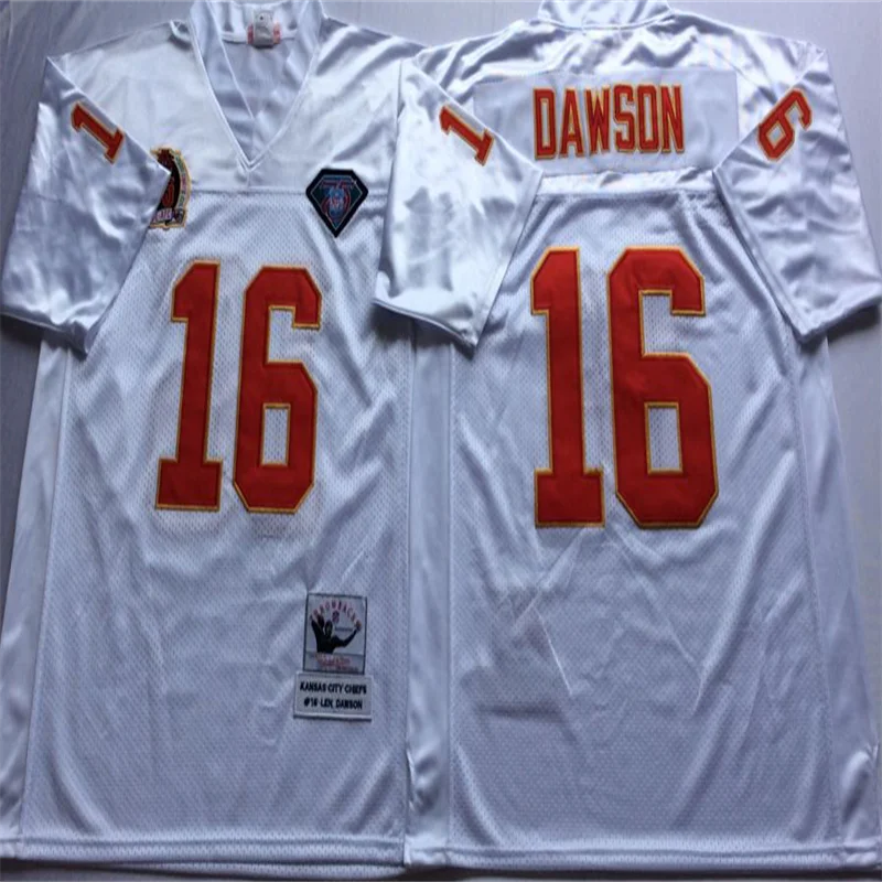 75th Vintage Retro Football 58 Derrick Thomas Jerseys 16 Len Dawson 19 Joe Montana 32 Marcus Allen Jersey