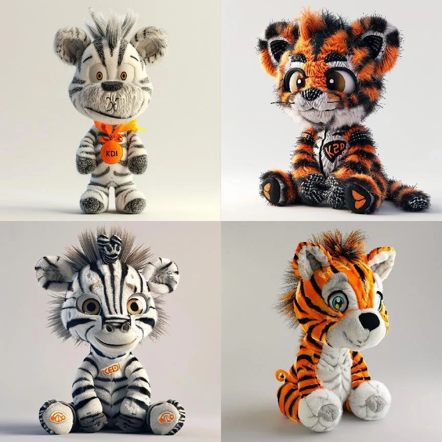 Plush Tiger Zebra Cute Toy Children Simulated Animal Toys big eyes tiger Birthday Gift Decoration For children