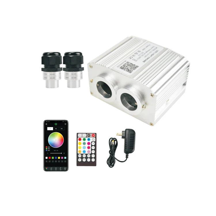 Multicolor RGBW 12W LED  Interior Ambient Luminous Cabinet Headliner Light Kit Fiber Optic Lights Fiber Engine