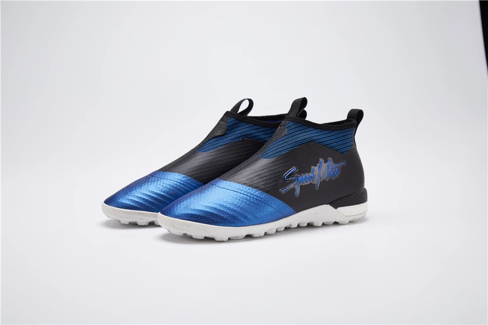 
2019 Factory Wholesale Men Athletic High Ankle TF football Cleats TPU Football Soccer boots Kids outdoor Training Sport Shoes 