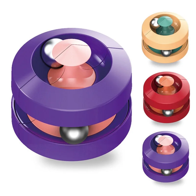 Newly designed stress-relieving toy, cube puzzle. Stress-relieving toy, rotating ball track. Metal rotating marble track cube