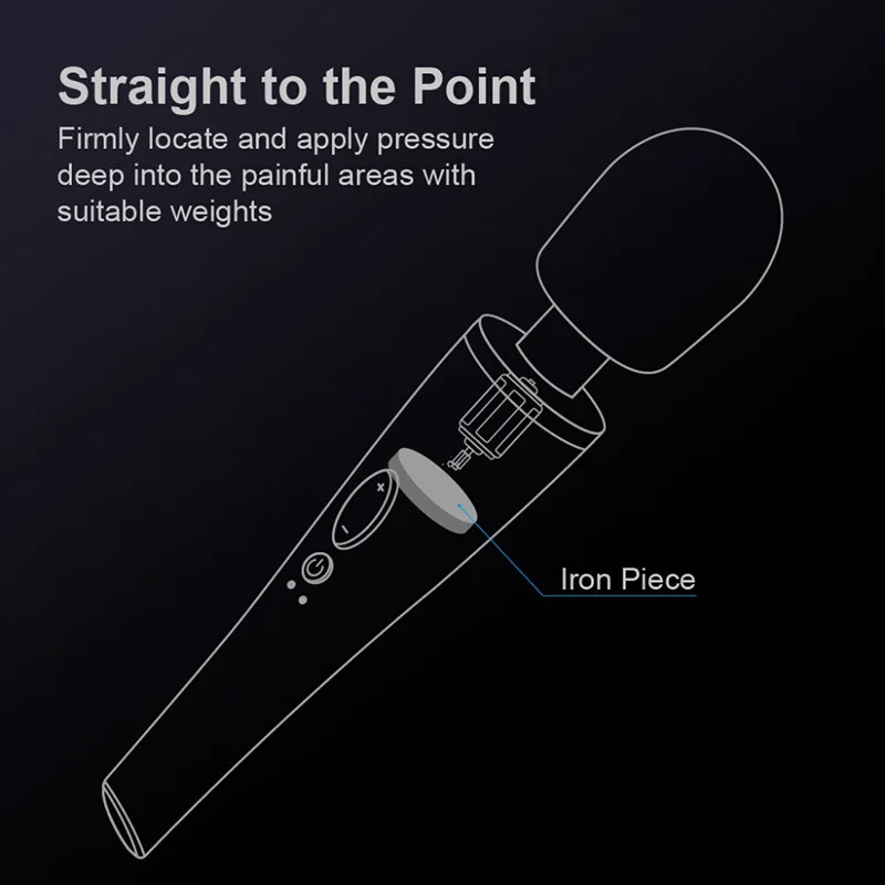 Powerful Massager with 10 Vibration Modes, Whisper Quiet, Waterproof, Handheld, Cordless for Neck Shoulder Back Body Massager