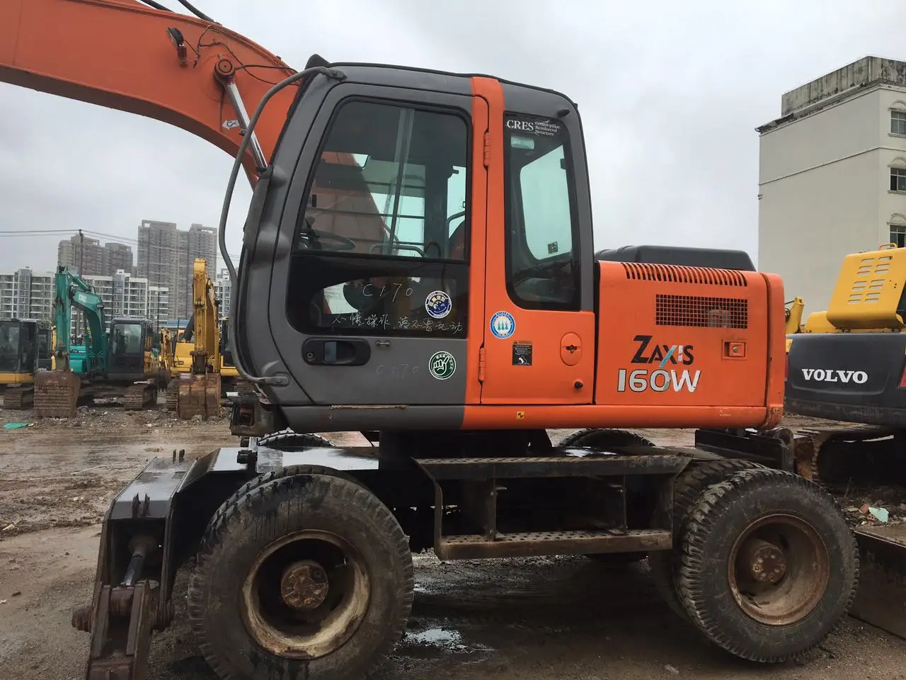 Great Quality Japan original brand construction machine hot sale 16ton Second hand ZX160W Wheel Excavator