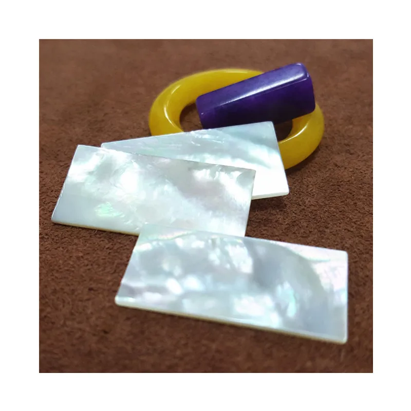 Custom natural seashell discs white rectangle mother of pearl shell
