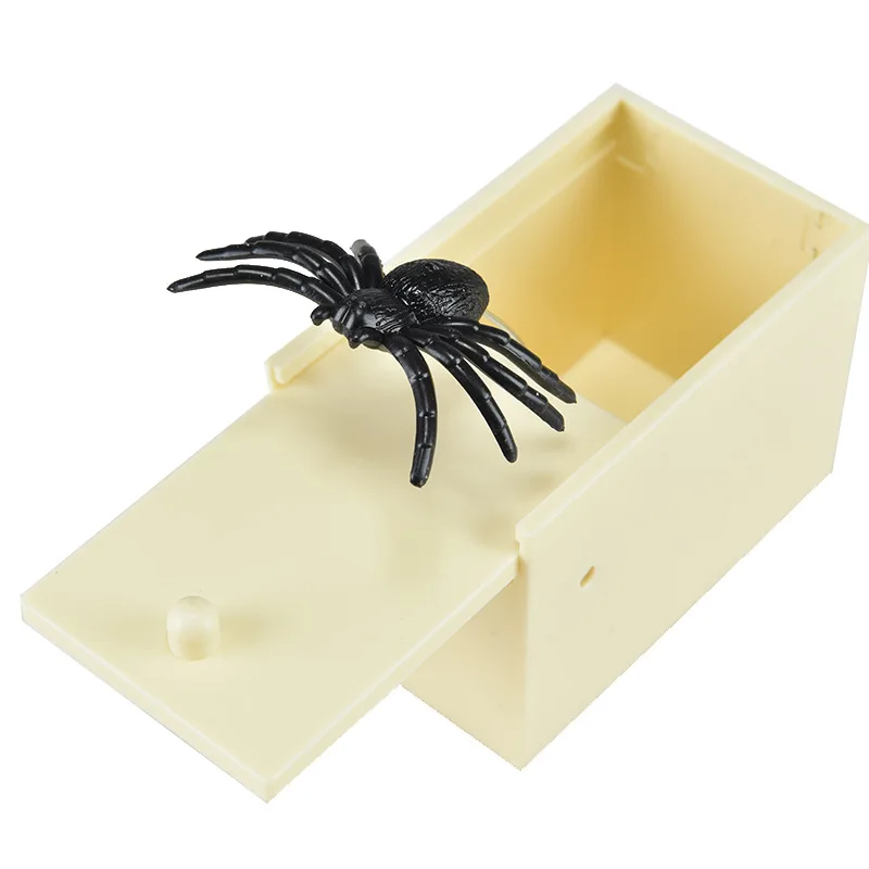 Amazon sells Halloween trick toy scare wooden box spider spoofing toy bug gift trick game wholesale