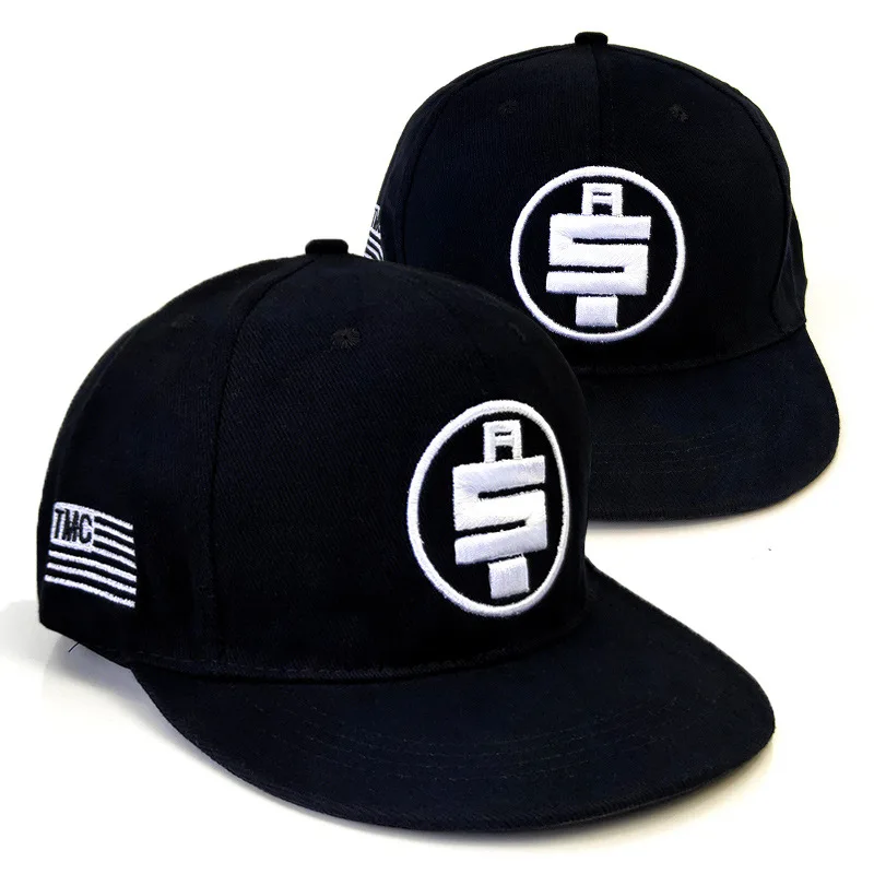 Adjustable Flat Hip Hop Hats Plain 6 Panel Men Private Label Custom black Snapback Cap Hats