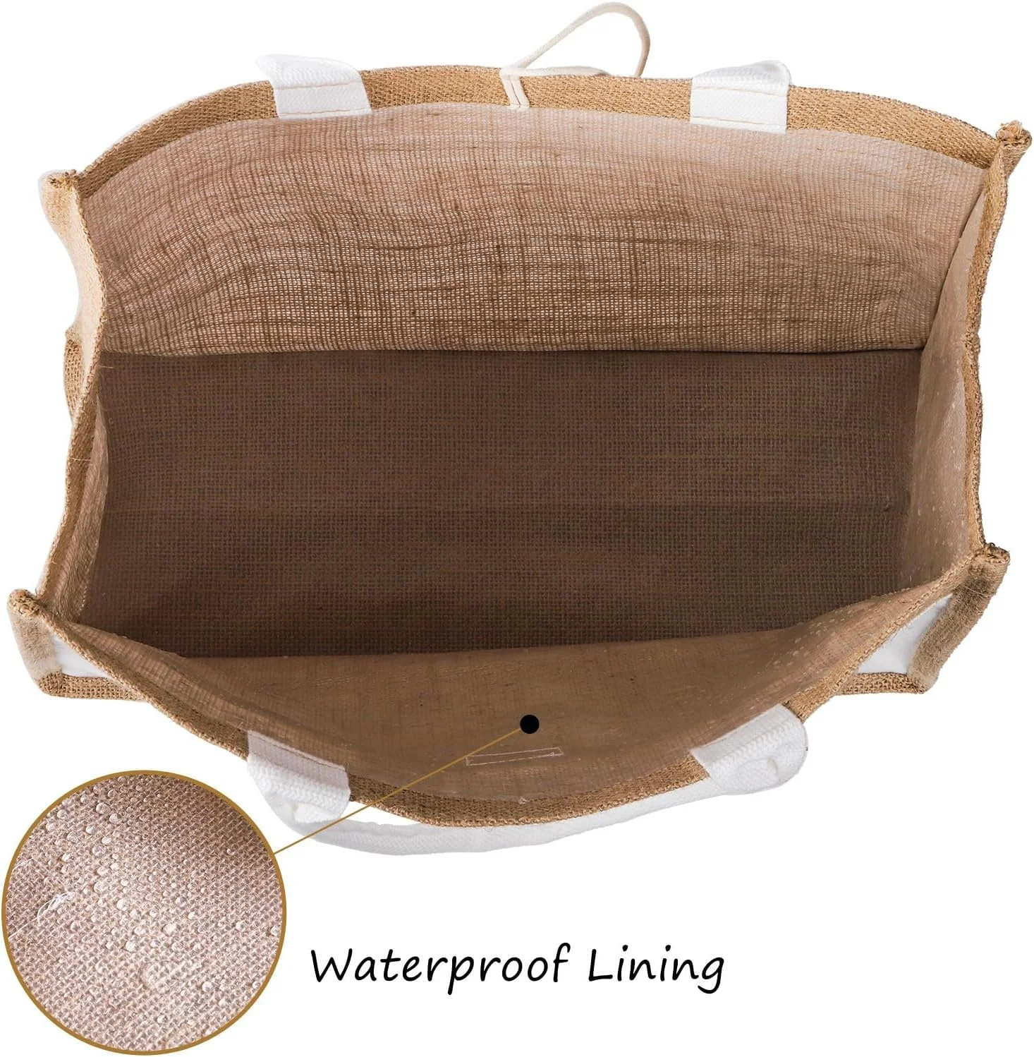 Hot Selling Reusable Natural Linen Hessian Beach Shopping Jute Tote Bag Custom Logo Printed Wholesale