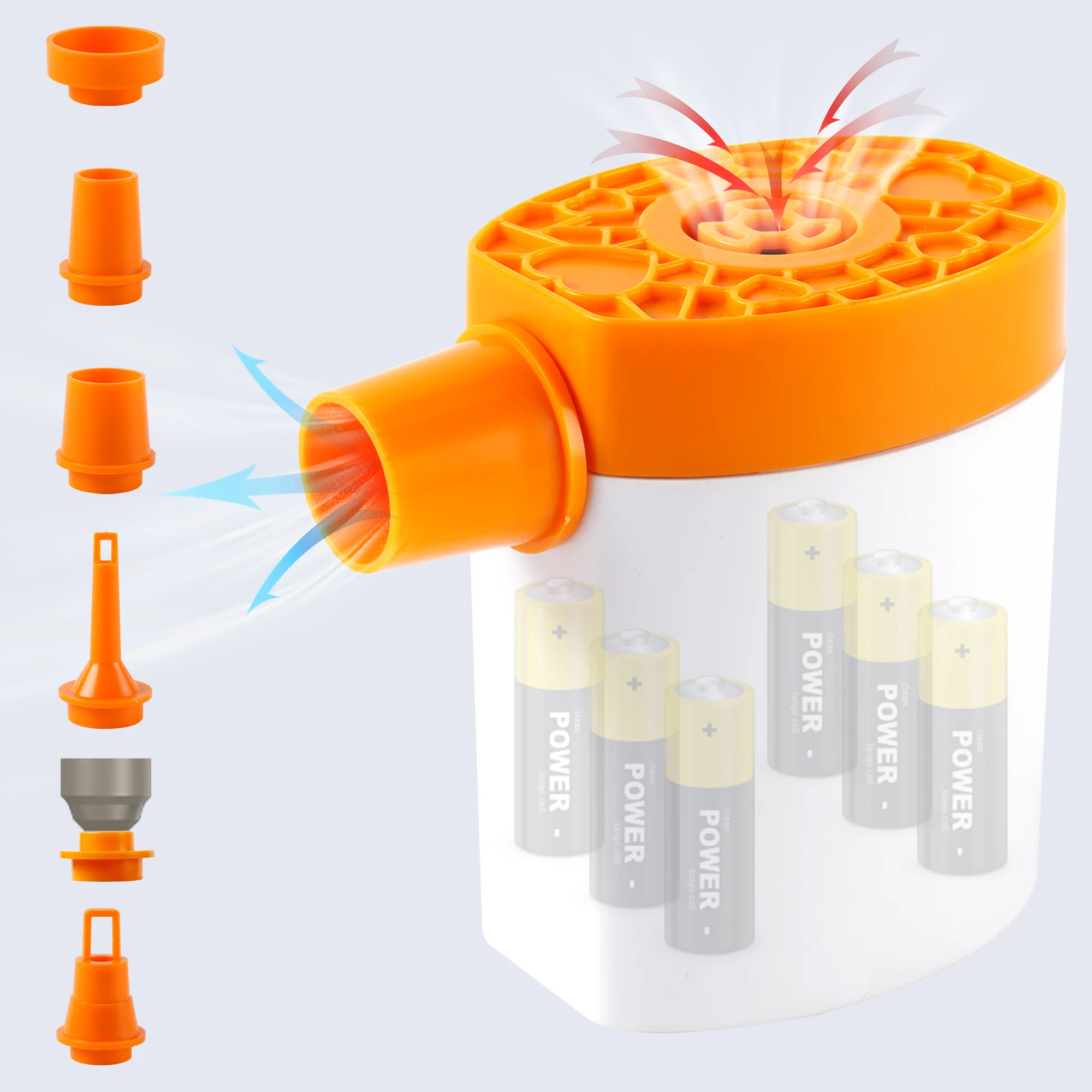 portable mini air pump air mattress storage bag two way cordless dry cell battery air pump