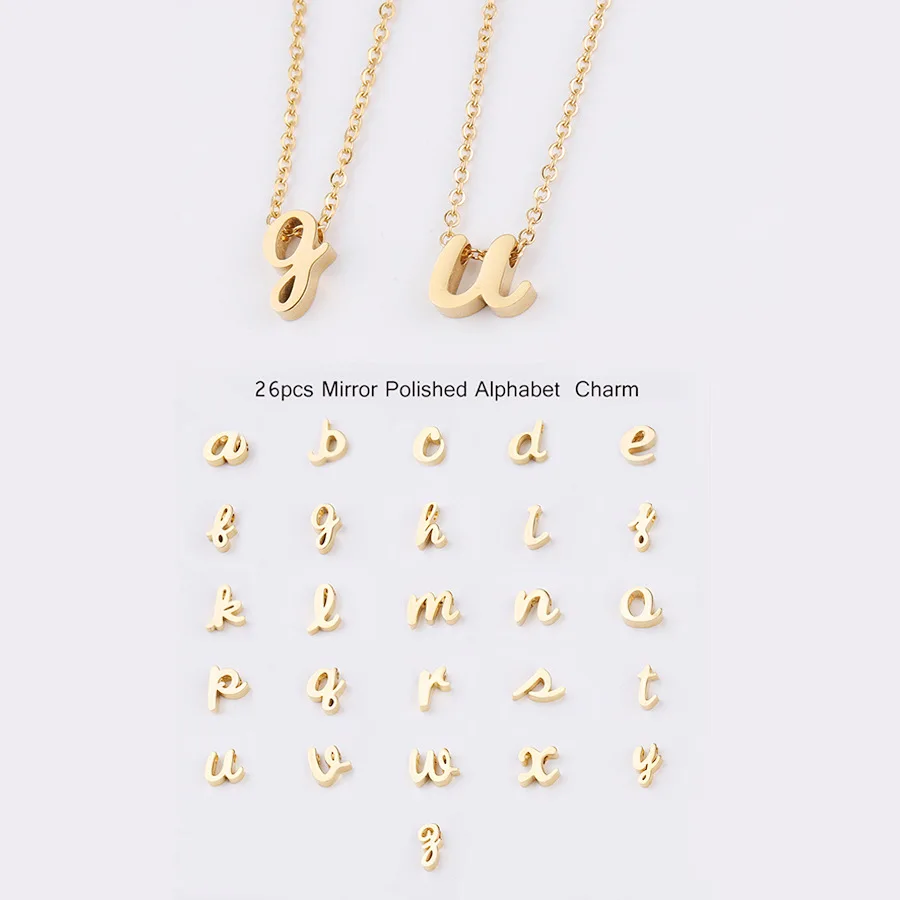 Delicate Jewelry Customized Letter Pendant Necklace Stainless Steel Necklace Woman