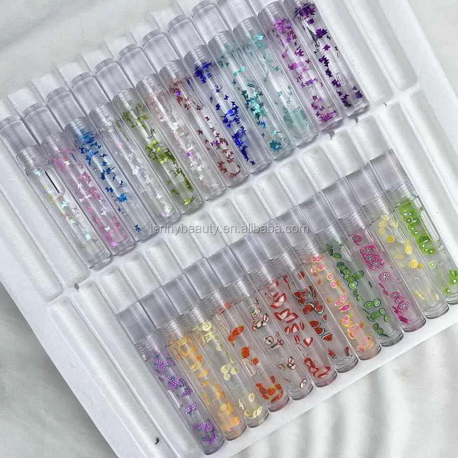 2021 new arrivals Vegan Fruity transparent Lip Gloss cruelty free custom packaging butterfly Lipgloss Private Label