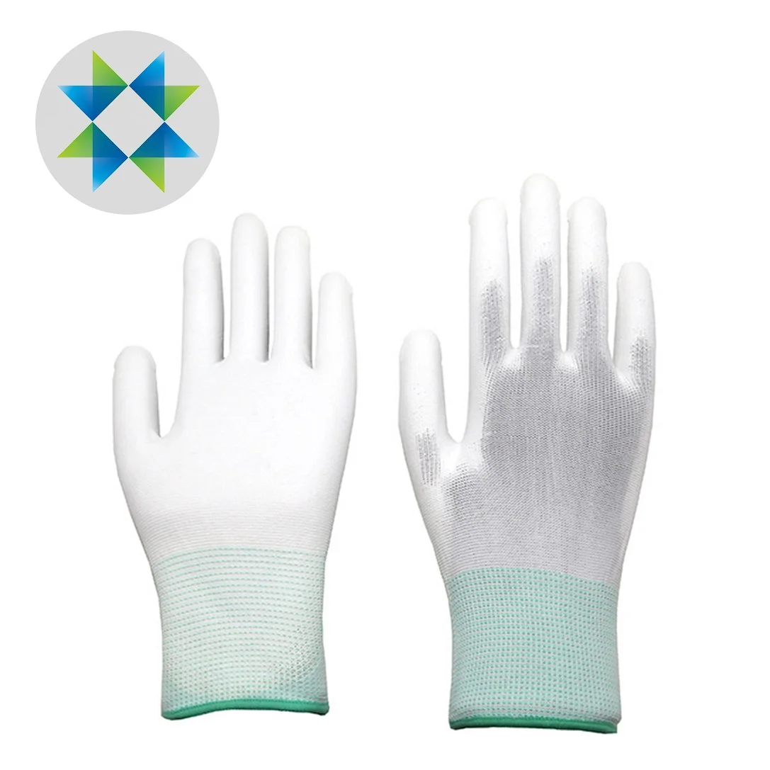 SKPURE  Palm Coated Nylon PU Gloves Polyurethane Palm Fit Safety work Gloves for Work