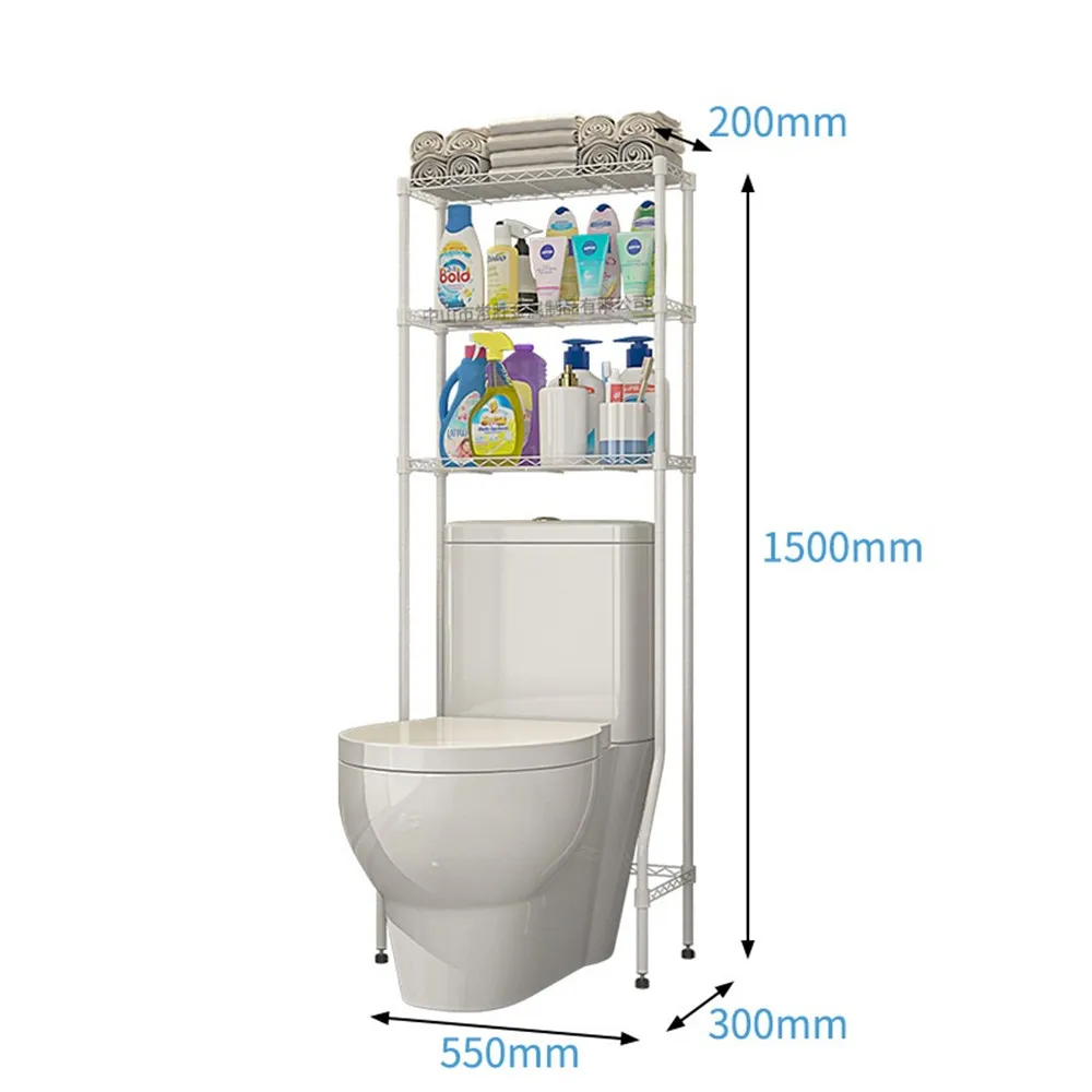 Factory Low MOQ Bathroom Folding Over Toilet Storage Shelf Standing Type Shelf Metal Over Toilet Storage Shelf
