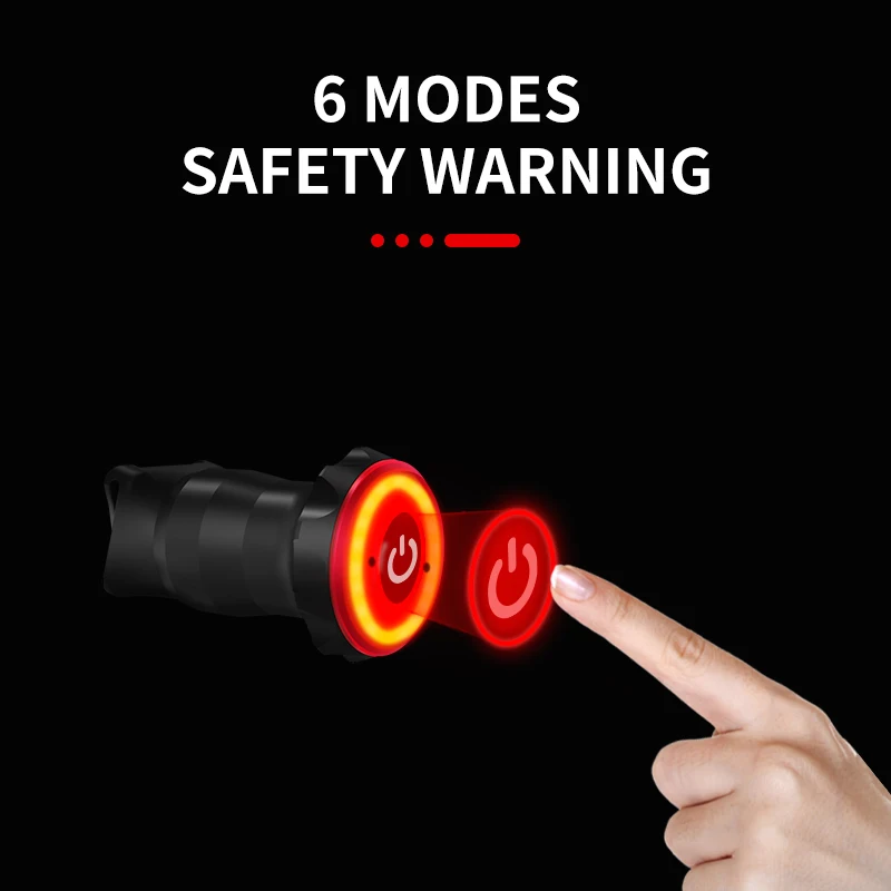  New Intelligent Brake Sensor Bicycle Taillight 6 Modes Type-C Rechargeable Waterproof Smart Flash LED Bike Rear