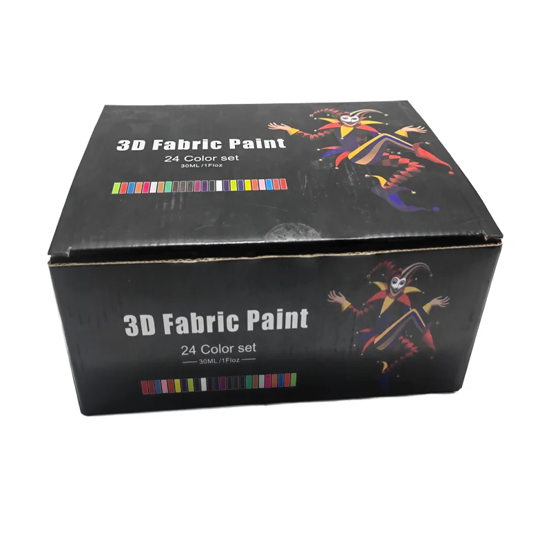 3D DIY Professional Quality Fabric Art Paints 24 Colors x 10ML Set Best Deal for Creative Painting