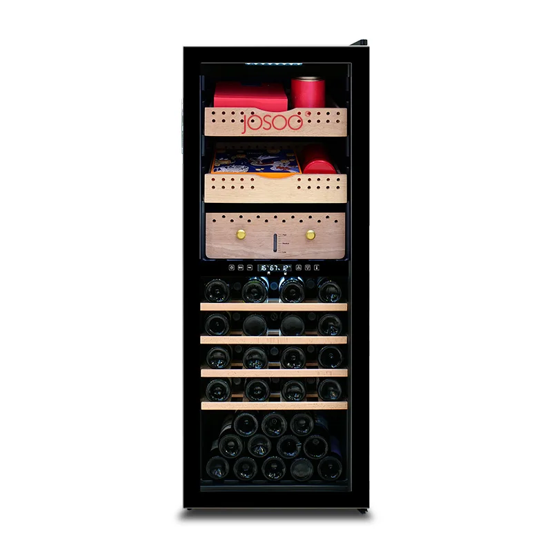 Josoo Compressor Humidor Cigar Cooler Storage Free Standing Wine Refrigerator No Frost with Interior Fan Circulating