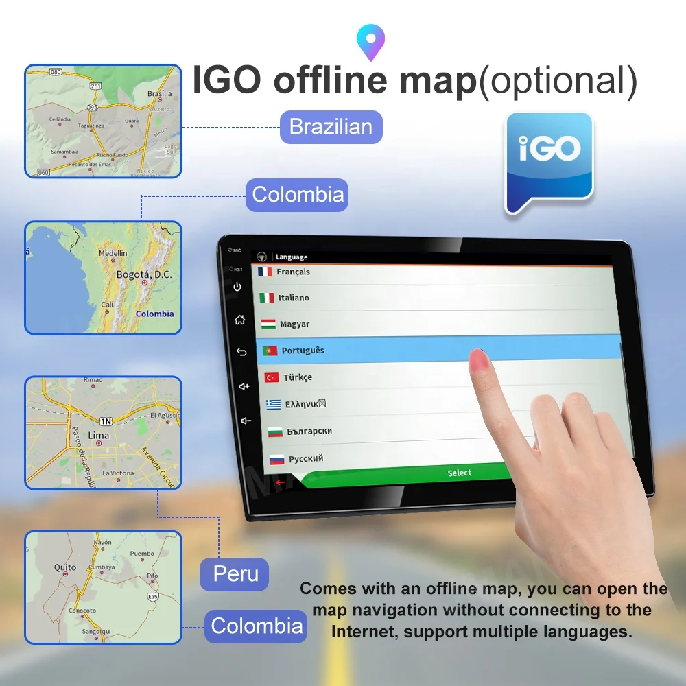 Universal DSP 10.1 inch 1 Din Android player Car stereor radio GPS Navigation car Video Carplay