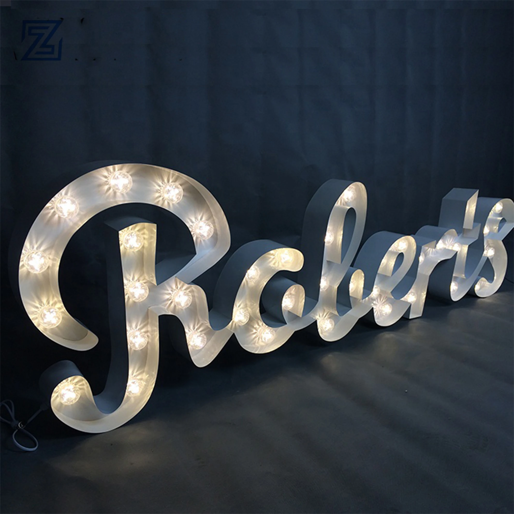 factory wholesale light up 3d marquee letter 26 english party decorative sign letters with light bulbs
