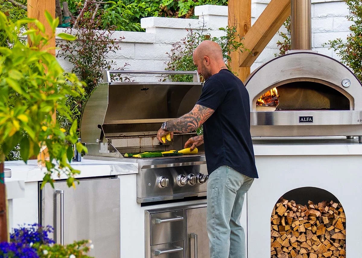 outdoor bbq furniture  green egg modular outdoor kitchen cabinet 304 316 stainless steel with pizza oven outdoor kitchen