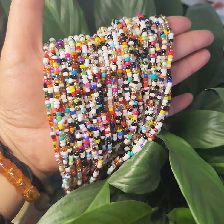  Бесплатная доставка яркие эластичные бусины на талию Over300PCS для веса в африканском стиле