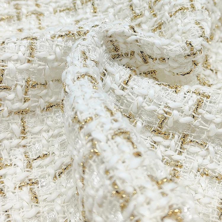 High Quality Soft Hand Feel Shiny Fabric 100% Polyester Material Tweed Fabric For Long Skirt