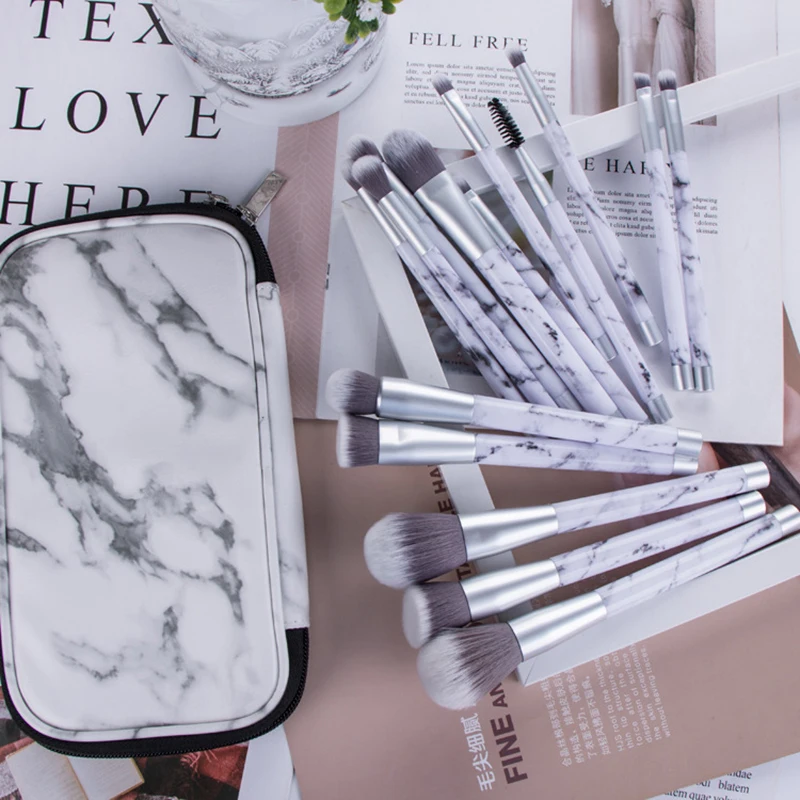 
Miyaup marble handle and bag makeup brushes set 15 pcs gorgeous makeup brush wholesale customized make up brush set 