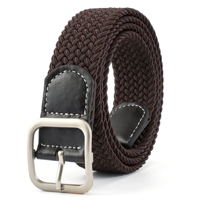 Factory Wholesale Woven Fabric Cotton Braided Stretch Webbing Elastic Belt for Men Women