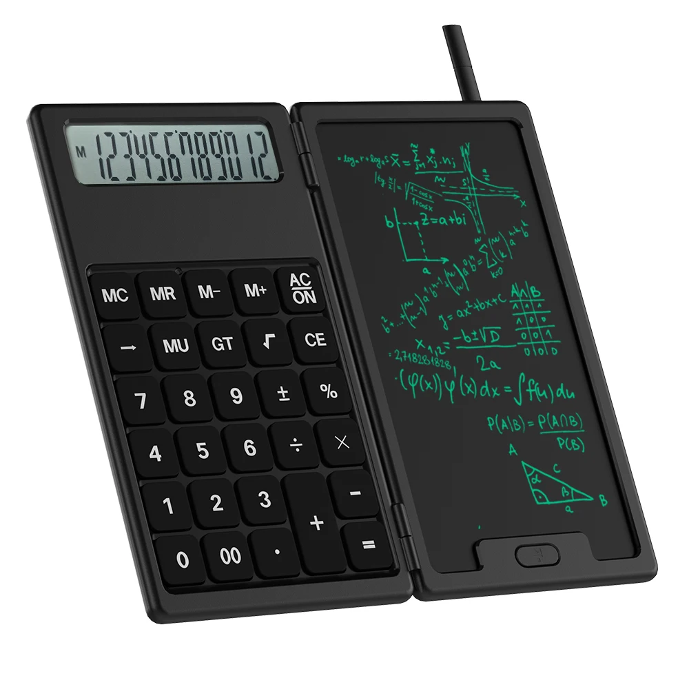 NEWYES Wholesale Office School LCD Display 5 inch LCD handwriting Tablet Pocket Folding Calculator with Notepad