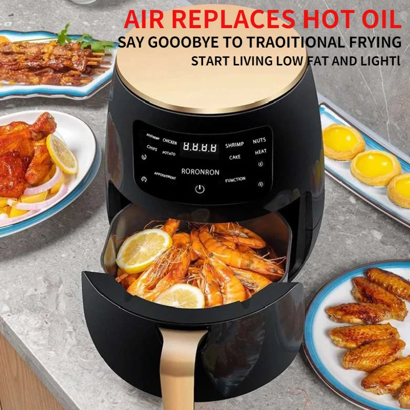 6l Hot Air Fryer Small Kitchen Appliances Intelligent Electric Air Deep Fryer Kitchen Oil-free Promotional Pop-ups Air Fryer