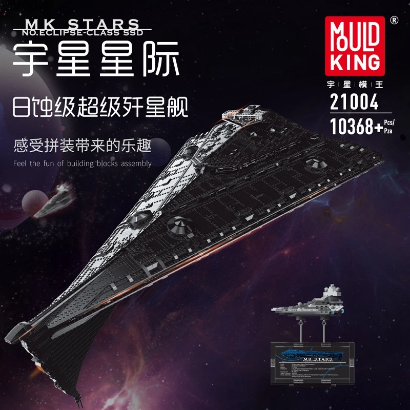 21004 21003 MOULD KING Block Travel ID ship battleships Space technology ship 150+MOC SET building blocks toys(B-ABCDE)(PA01130)