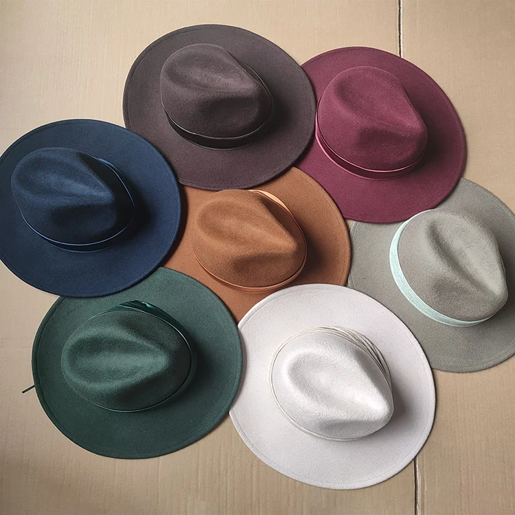Woolen Ombre Fedora Hats Women Wholesale 2022