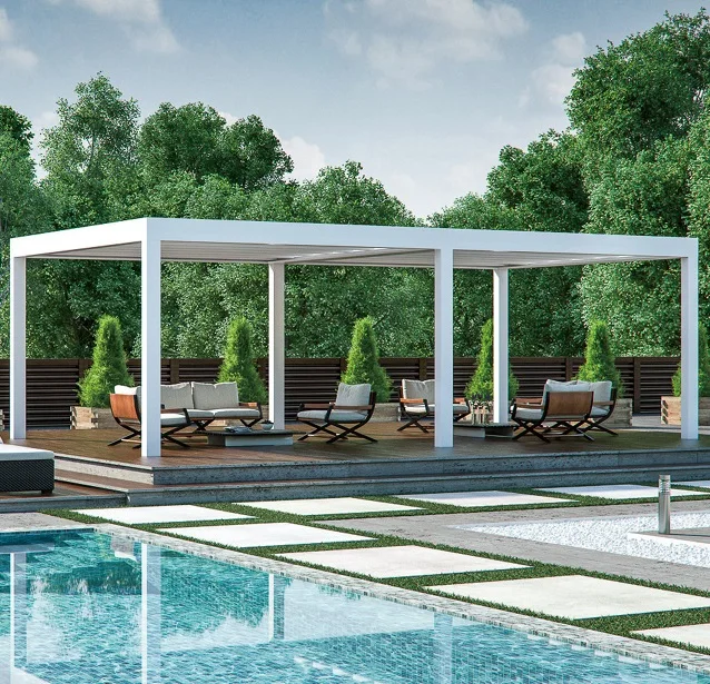 3*5m Aluminum Free Standing Electric Rainproof Louver Retractable Metal Pergola Awning Gazebo Outdoor Louvered Pergola Factory
