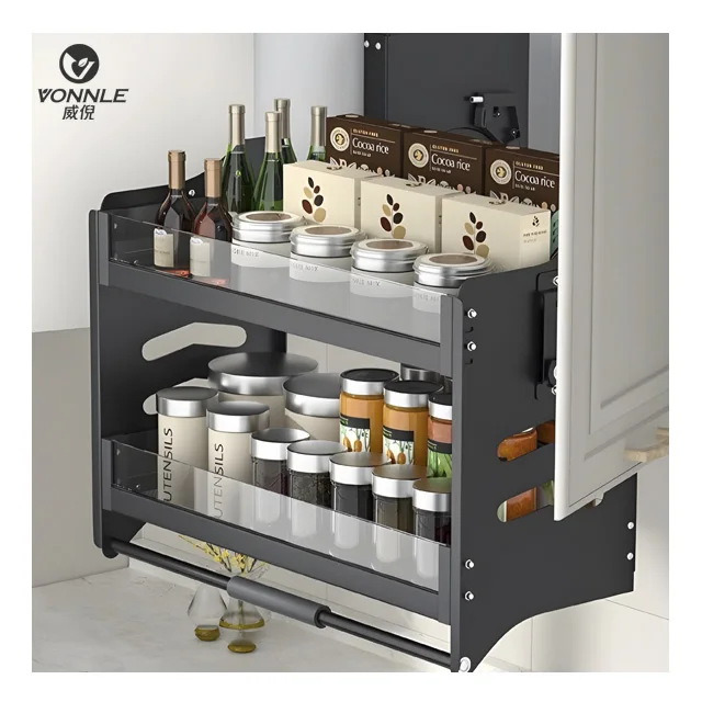 Kitchen 22 26 Inch Lift Basket Pull Down Shelves Cabinets Lift up Shelf System Hardware Pulldown Hydraulic Hidden Cabinet Lift